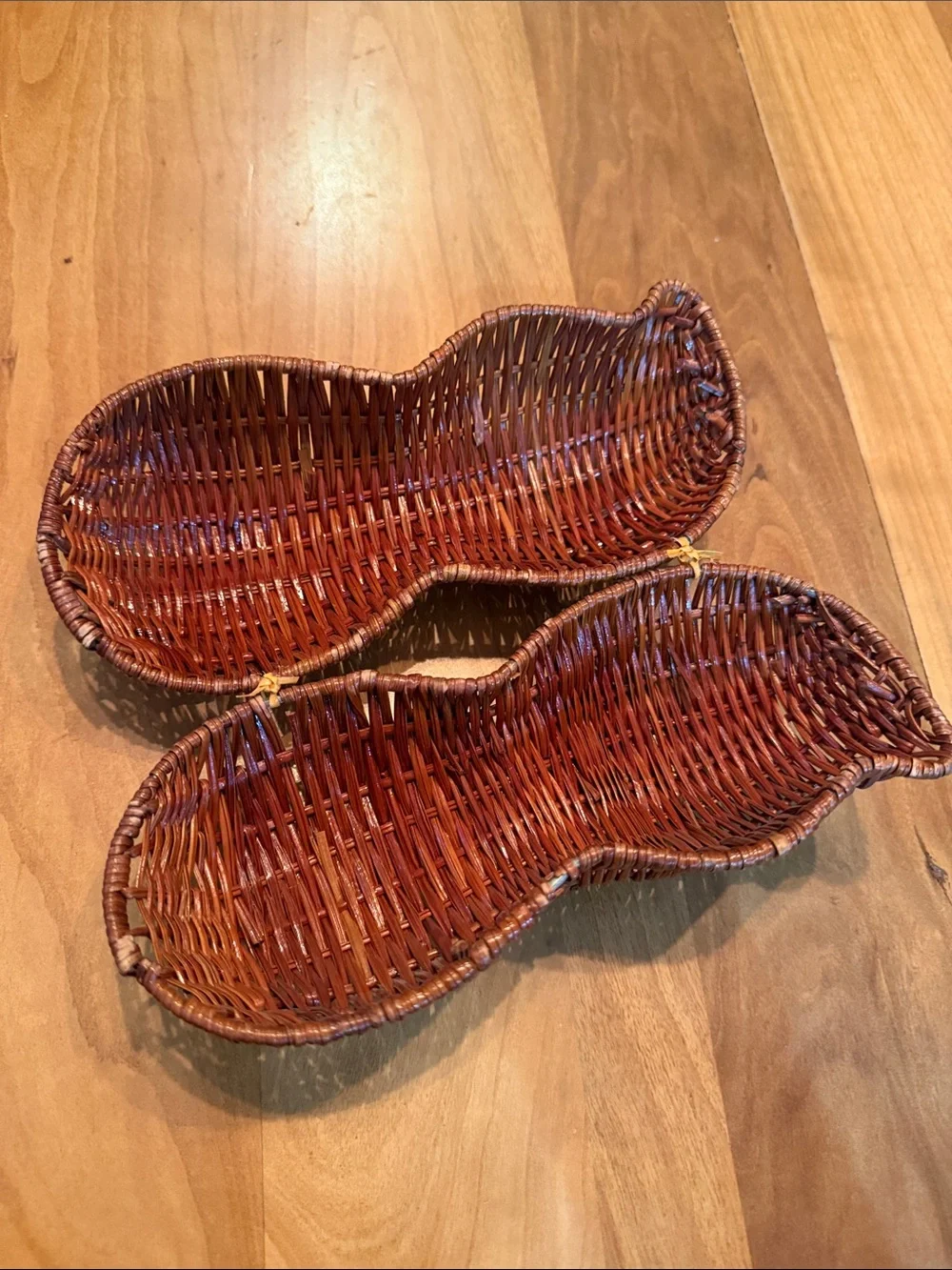 Peanut Shape Woven Rattan Basket